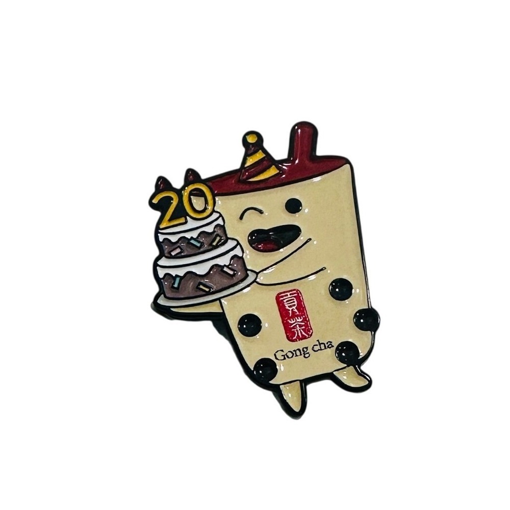 Gong cha 20th Anniversary Limited Edition Bubble Tea Boba Guy Enamel Pin